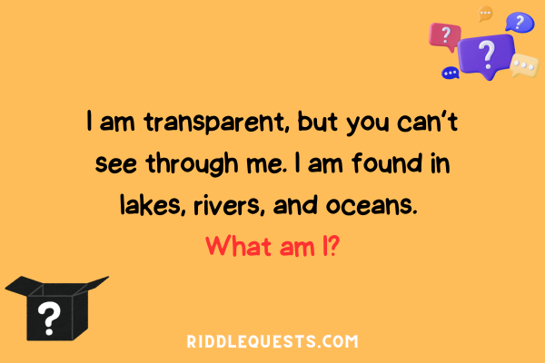 Riddles about Water for Adults