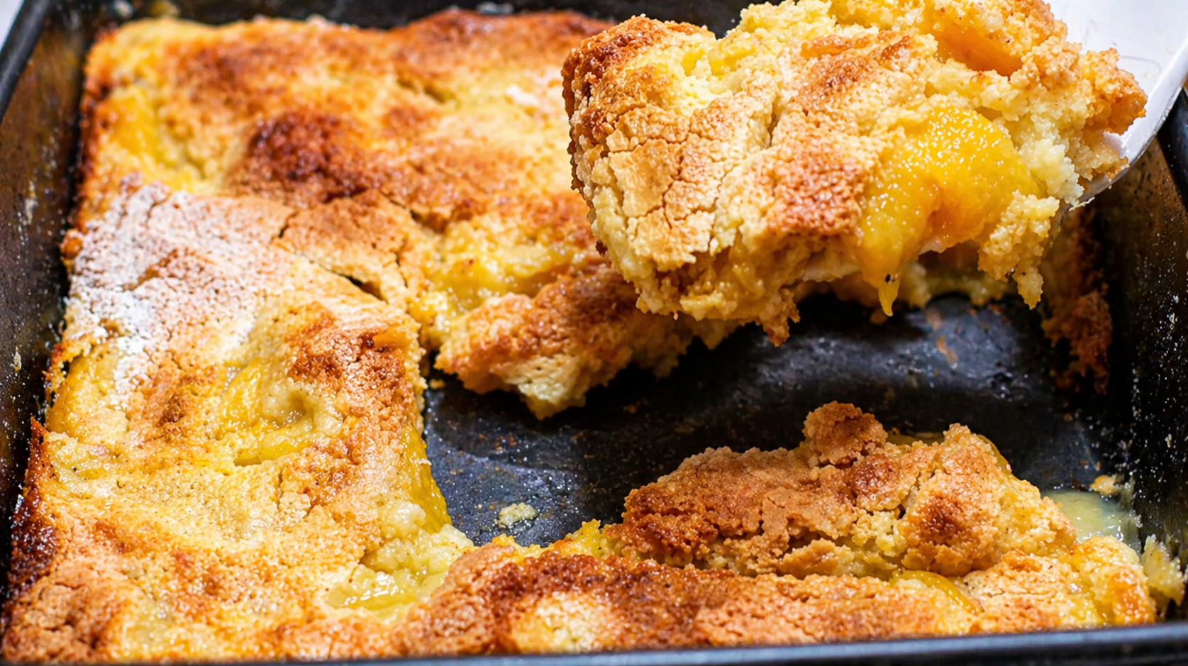 Quick Peach Cobbler 3 Ingredients