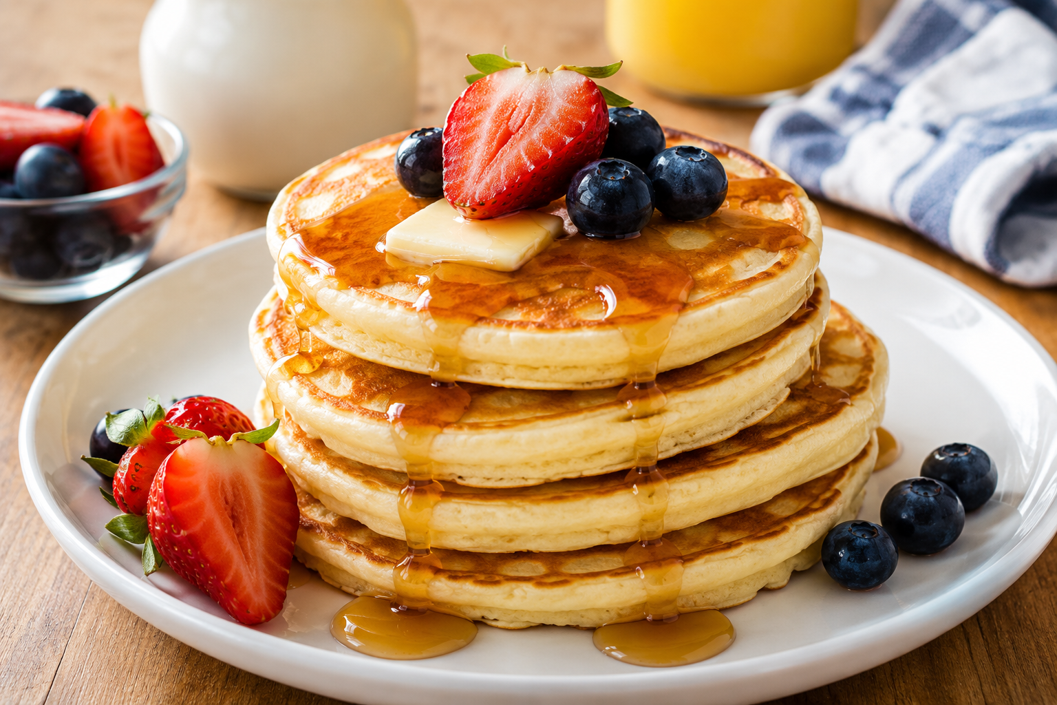 Easy Pancake Recipe (3 Ingredients) – Fluffy Homemade Pancakes in Minutes